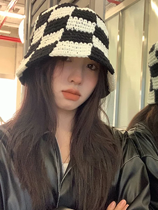 Checkerboard Contrast Color Bucket Hat - Image 7