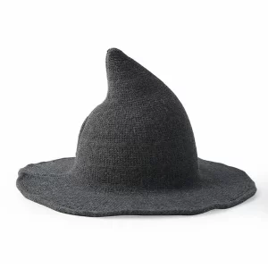 Simple Solid Color Knitted Wizard Hat