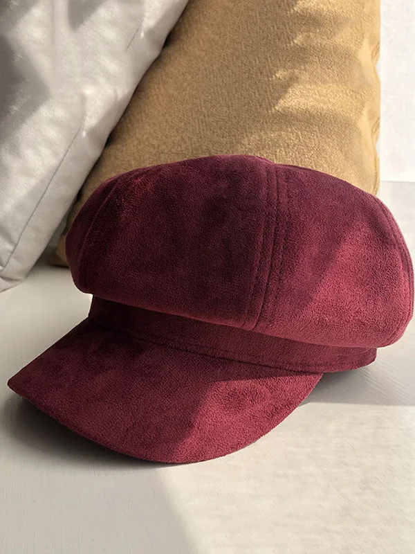 Casual Suede 9 Colors Beret Hat - Image 19