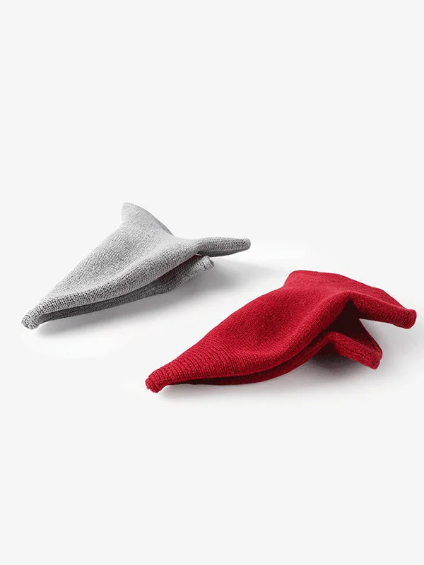 Simple Solid Color Knitted Wizard Hat - Image 3