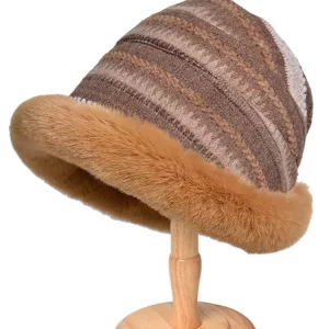 Women Winter Knitted Wool Liner Hat-Khaki