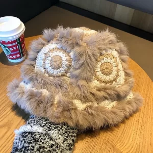 National Trendy Rabbit Fur Fisherman Hat