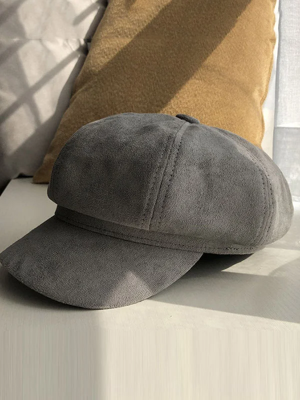 Casual Suede 9 Colors Beret Hat - Image 6