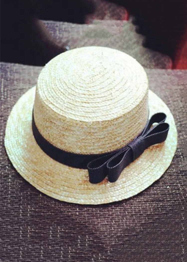 Casual Khaki Tulle Patchwork Dot Straw Woven Floppy Sun Hat - Image 5