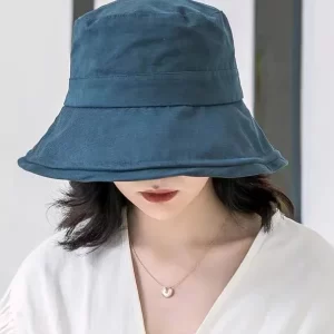 2025 Cute Yellow Cotton Flat Top Bucket Hat