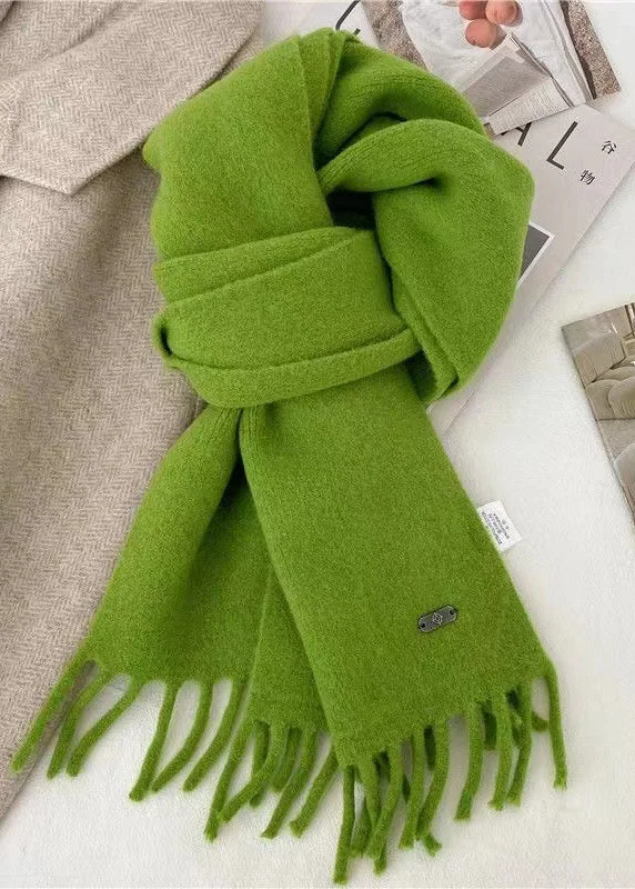 Original Rose Tasseled Faux Cashmere Scarf - Image 5