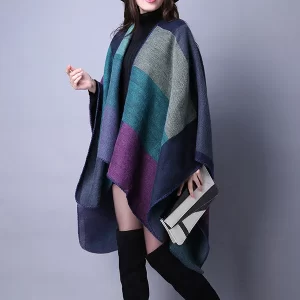 Imitation Cashmere Color-block Jacquard Shawl Scarf