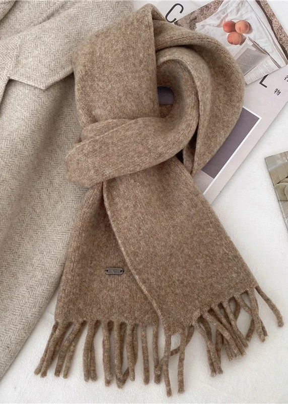 Original Rose Tasseled Faux Cashmere Scarf - Image 2