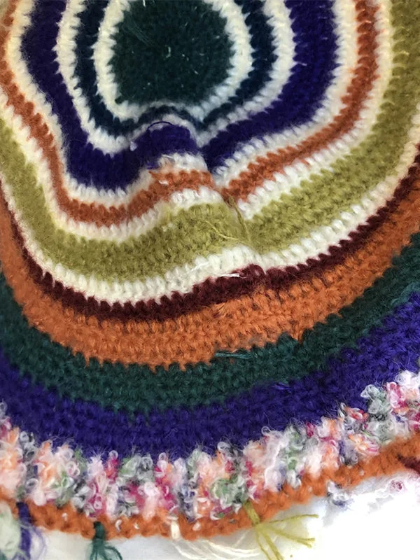 Fringed Striped Tasseled Bucket Hat - Image 5