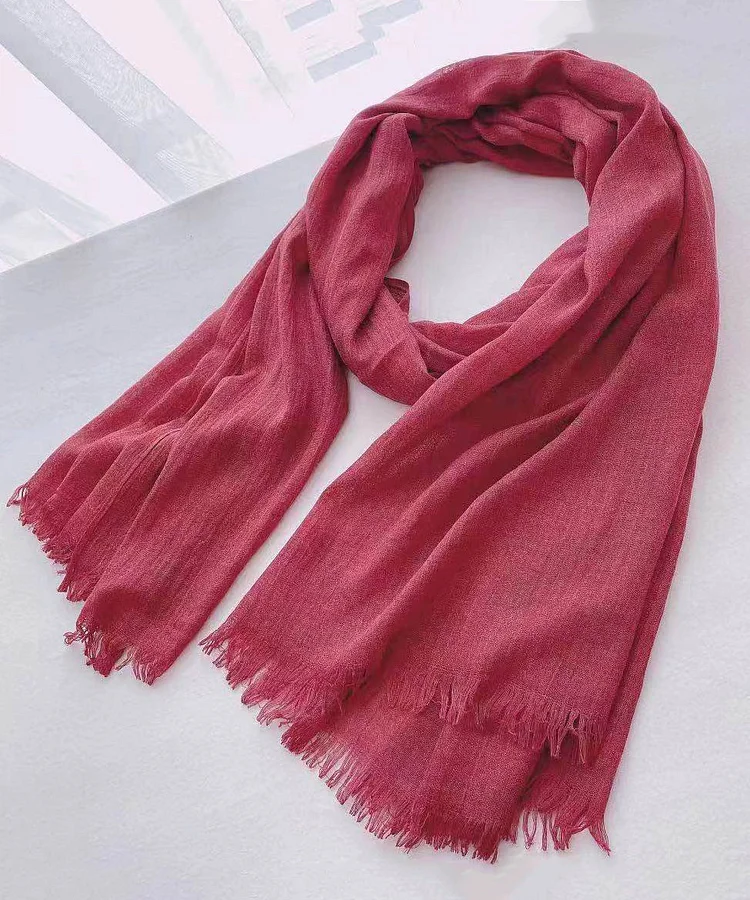 Italian Black Tasseled Versatile Cotton Scarf - Image 2