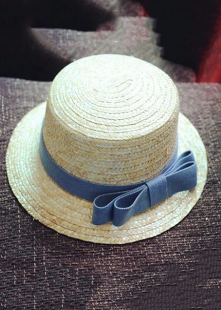Casual Khaki Tulle Patchwork Dot Straw Woven Floppy Sun Hat - Image 3