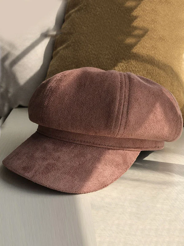 Casual Suede 9 Colors Beret Hat - Image 14