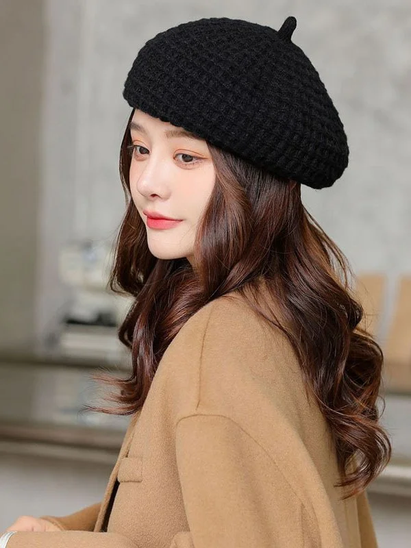 Simple Casual 4 Colors Knitting Beret Hat - Image 4