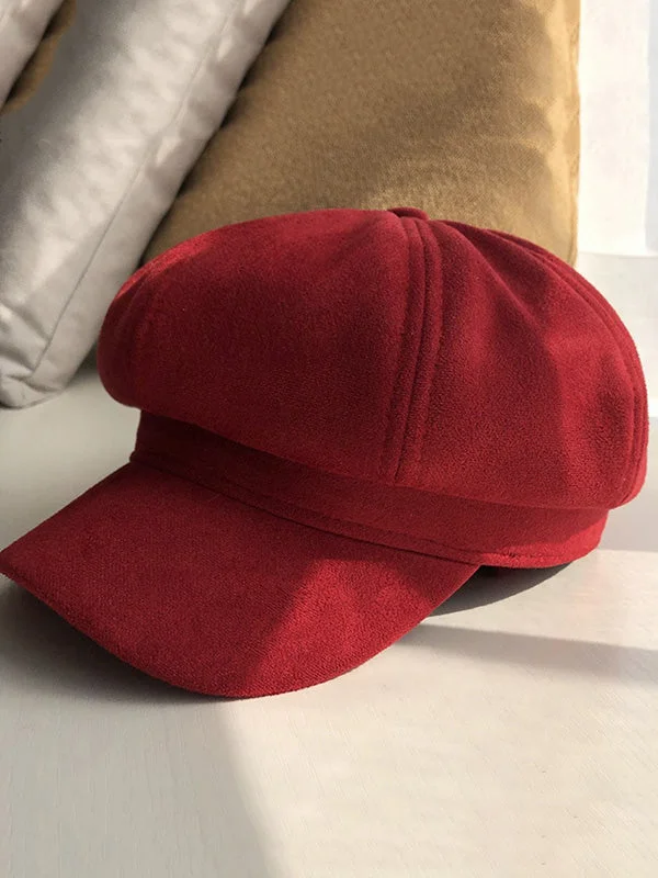 Casual Suede 9 Colors Beret Hat - Image 10