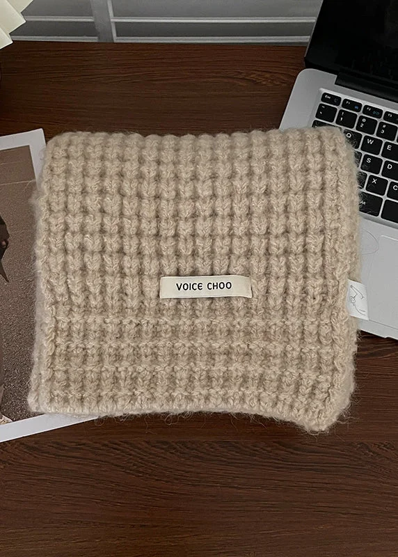 Korean Version Pink Versatile Warm Knit Woolen Scarf - Image 3