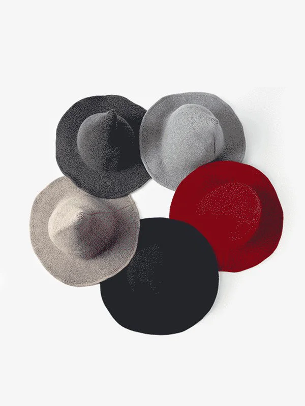 Simple Solid Color Knitted Wizard Hat - Image 2