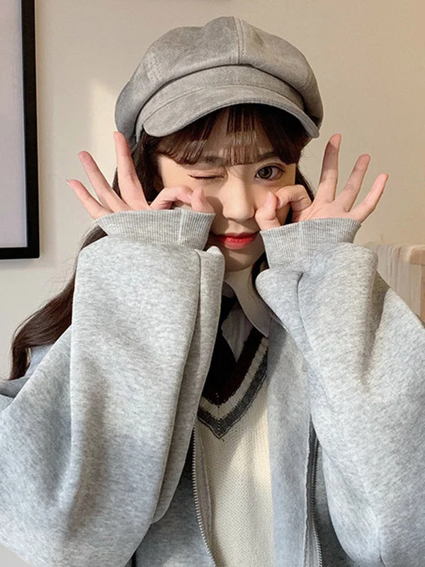 Casual Suede 9 Colors Beret Hat - Image 12