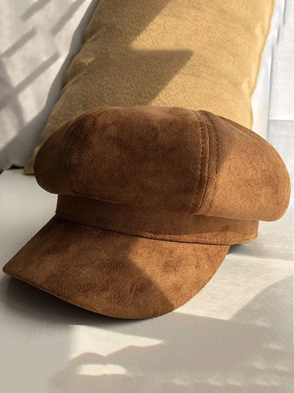 Casual Suede 9 Colors Beret Hat - Image 15