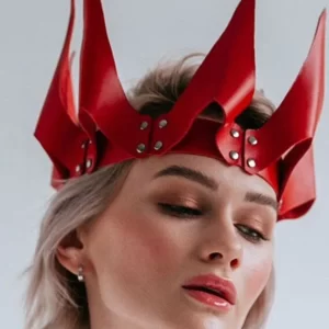 Sexy Red Leather Mask Woman Fetish Adult Mask Halloween Accesso