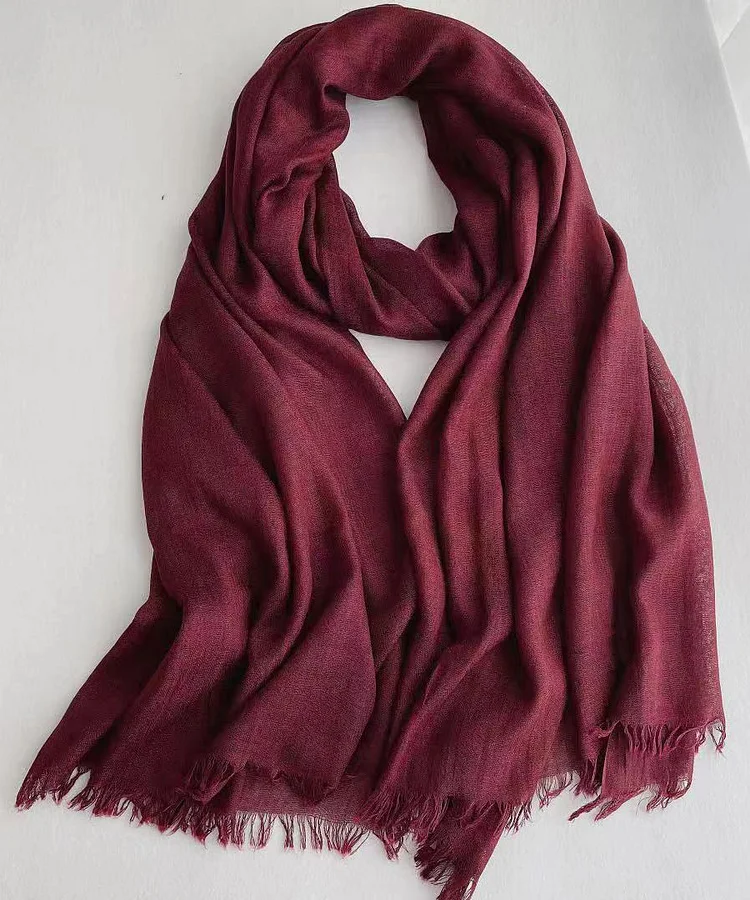 Italian Black Tasseled Versatile Cotton Scarf - Image 5